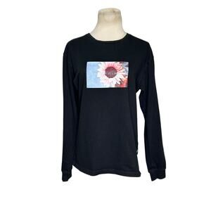 Publish black pink flower print long sleeves sweatshirt size Small